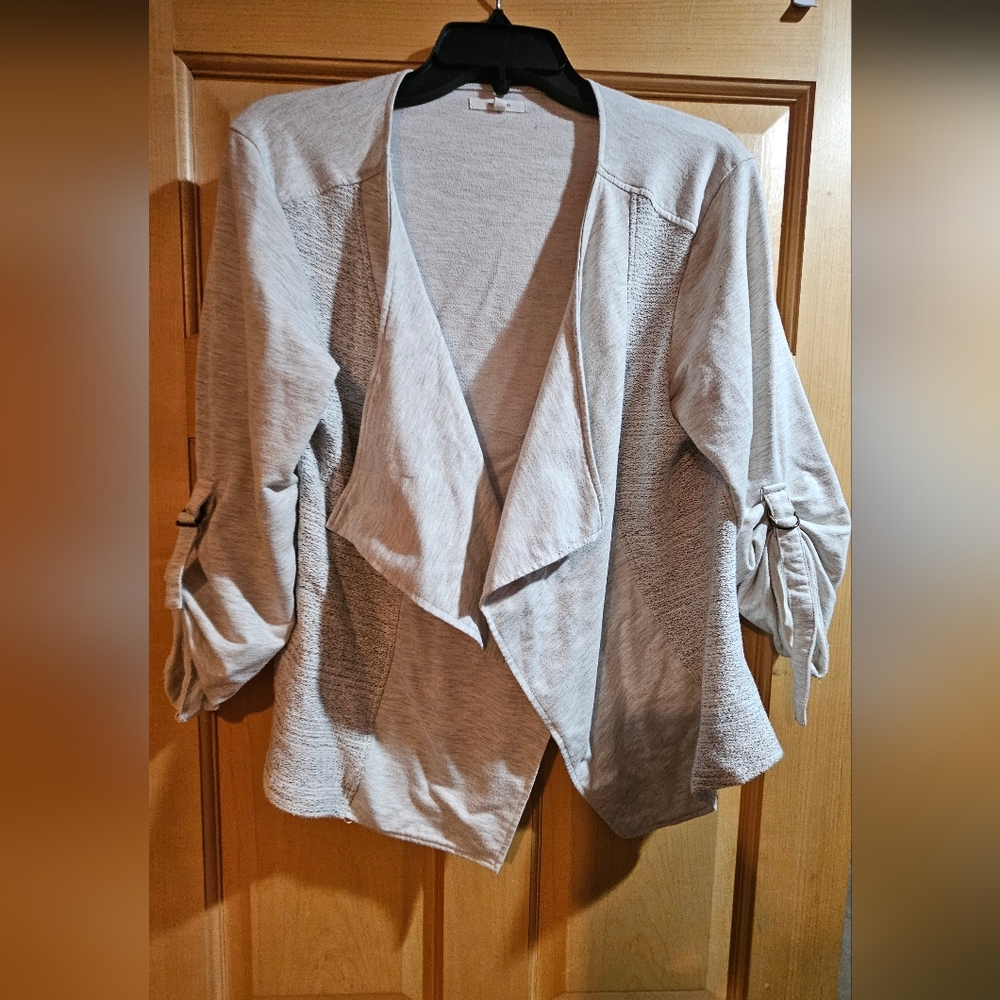 Maurices Light Gray Open Front Cardigan